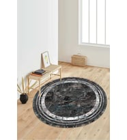 Dijital Baskılı Kaymaz Taban Yıkanabilir Yuvarlak Salon Halısı Koridor Halısı Paspas NDY-HY-1316 (Çok Renkli)