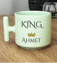 Kişiye Özel King Hediye Pastel T Kupa Sevgiliye Hediye (Yeşil)