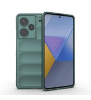 Xiaomi Redmi Note 13 Pro Plus 5G Kılıf Esnek TPU Oyuklu Arka Yüzey Tasarımlı Zore Etnik Silikon Kapak (Koyu Yeşil)