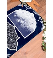 EVDEYA Dijital Baskılı Yıkanabilir Camii Motifli Hediyelik Namazlık Seccade 70x130, SECCADE-35-KAHVERENGİ, (Mavi)