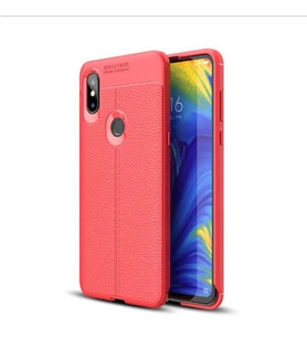 Xiaomi Mi Mix 3 Kılıf Deri Tarzı Niss Silikon Case (Kırmızı)