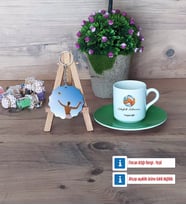 Voleybol Antrenörü Türk Kahvesi Fincanı Ahşap Altlıklı ve Fotoğraflı Ahşap Anahtarlık Hediye (Model 9)
