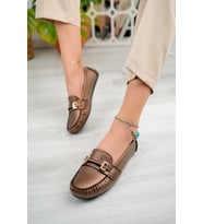Khayt Daisy Casual Günlük Kadın Babet Ayakkabı (Bakır)
