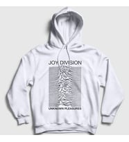 Presmono Unisex Beyaz Unknown Pleasures Joy Division Kapüşonlu Sweatshirt 87847tt (Beyaz)