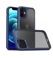 Apple iPhone 12 Mini Kılıf Zore İnoks Fiber Yüzey Tasarım Kılıf (Mavi)