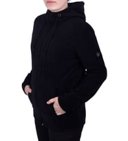 GHASSY CO.KADIN KAPŞONLU  FERMUARLI POLAR SWEATSHİRT (Siyah)