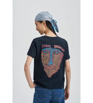 Blues Eyes Kadın Baskı Taş T-Shirt (Lacivert)