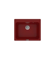POLEX Cristalüx Granit Eviye P-N60 Tezgah Altı Ve Tezgah Üstü Kare Mutfak Evyesi 61,5x51,8cm (Bordo)