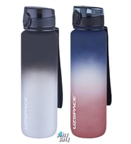 Uzspace 2'li Tritan Matara Seti 1000ml BÜYÜK BOY Çift Renk Softtouch FF Collection Tritan Su Matarası (Beyaz-Lacivert) (Beyaz - Lacivert)