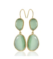 Kadir Jewellery 22 Ayar Altın Kaplama Kadın Sallantılı Küpe -El İşçiliği Ve Hipoalerjenik Küpe (Açık Yeşil)