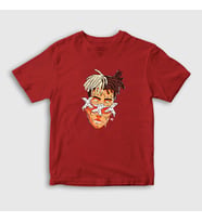Presmono Unisex Çocuk Beyaz Melting XXXTentacion T-Shirt 48110tt (Kırmızı)