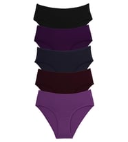 Kadın Külot Yüksek Bel Bikini 5 Li Paket Pamuklu Likralı MOR (Mor)