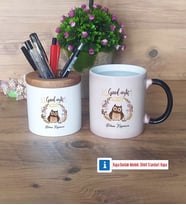 Baykuş Kalemlik, Kupa Bardak T Kişiye Özel Hediye (Model 3)