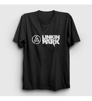 Presmono Unisex Sarı Logo V2 Linkin Park T-Shirt 98019tt (Siyah)