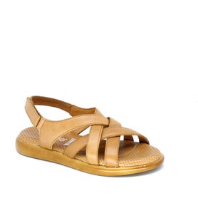 Trendyshose AK-052 Deri Anatomic Kadın Sandalet (Taba)