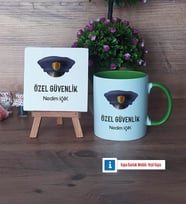 Özel Güvenlik Görevlisi Dekoratif Taş, Kupa Bardak Kırmızı Hediye (Model 13)