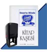 Kişiye Özel Klasik Otomobil Citroen  Otomatik Kitap Kaşesi (Mavi)