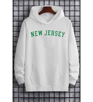 Unisex New Jersey Baskılı Sweatshirt (A.Beyaz)