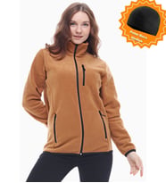 Ghassy Co. Kadın Tam Fermuarlı Polar Ceket 24 Renk (Camel)