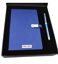 İsme Kişiye Özel 16 gb Usb'li Defter Dokunmatik Roller Kalem Seti (Lacivert)
