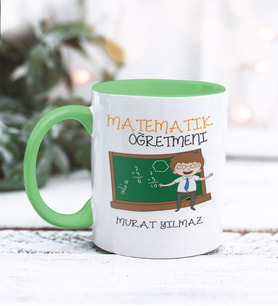 Matematik Öğretmeni Tasarımlı Kişiye Özel Kupa Bardak (Yeşil)