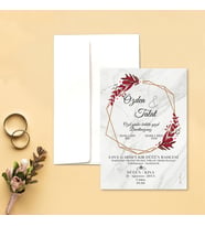 Davetiye Zarf ve Baskı Dahil (Beyaz yada Kraft Zarflı) - Düğün, Nişan, Nikah, Kına Davetiyesi (Beyaz)