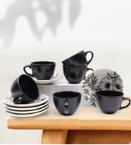 6'lı Çay ve Kahve Fincanı Takımı (Siyah)