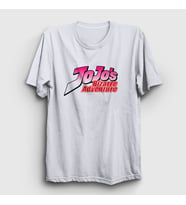 Presmono Unisex Sarı Logo Anime Jojo T-Shirt 322570tt (Beyaz)