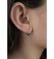 14 Ayar Altın Kemik Desenli Altıgen Küpe (Rose)