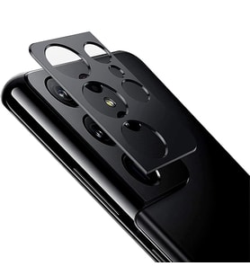 SM Galaxy S21 Ultra 3D Metal Kamera Koruyucu Metal Lens (Siyah)