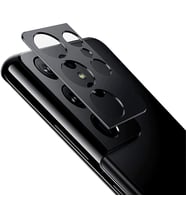 SM Galaxy S21 Ultra 3D Metal Kamera Koruyucu Metal Lens (Siyah)