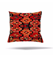 Çiçek Ağaç Kilim Etnik Desen Gizli Fermuarlı Yastık Kılıfı Kırlent Kılıfı Koltuk Yastık Kılıfı  (Bordo-Siyah)
