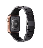BİPOWER Apple Watch 42-44mm KRD-25 Resin Kordon (Siyah)