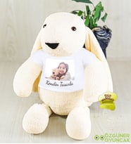 Kendin Tasarla Tişörtlü 45 cm Ponçik Tavşan (Beyaz)