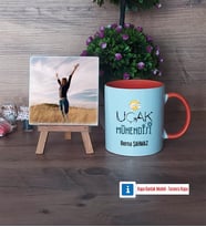 Uçak Mühendisi Fotoğraflı Dekoratif Taş, Kupa Bardak Beyaz Hediye (Model 13)
