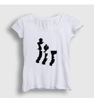 Presmono Kadın Sarı Pieces Chess Satranç T-Shirt 337893tt (Beyaz)