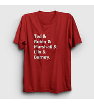 Presmono Unisex Sarı Names How I Met Your Mother T-Shirt 195269tt (Kırmızı)