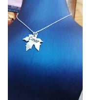 Gümüş Çinar Yapraği Kolye (Sarı)