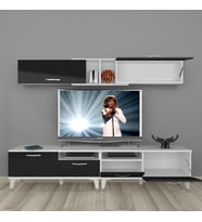 Decoraktiv Eko 5220 Mdf Silver Tv Ünitesi Tv Sehpası (Siyah - Beyaz)