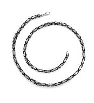 Pigado 317L Çelik Silver Renk 5 mm 60 cm Kral Zinciri Kolye (Siyah)
