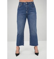 Kadın Büyük Beden Yüksek Bel Mom Jean 4418-25 DPL-968 (Mavi)