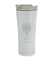 Polis Logolu Kişiye Özel İsim Yazılabilir Paslanmaz Çelik İsimli Mug Bardak Termos (Beyaz)