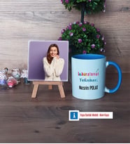 Laboratuvar Teknikeri Fotoğraflı Dekoratif Taş, Kupa Bardak Beyaz Hediye (Model 4)