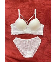 Kadın Dantelli Desteksiz Bralet Sütyen Takım (Ekru)
