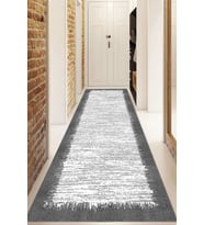Dijital Baskılı Kaymaz Taban Yıkanabilir Modern Yolluk Ve Koridor Halısı NDU-HT-510 (Gri)
