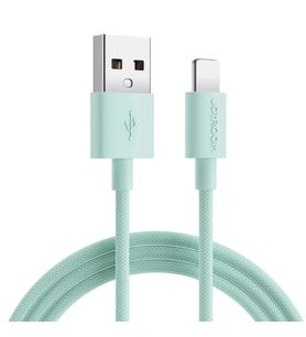 Joyroom İphone USB Renkli Yanmaz Silikon Data Şarj Kablosu (Yeşil)