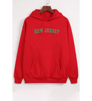 Unisex New Jersey Baskılı Sweatshirt (A.Kırmızı)