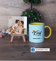 Kral Babam Babaya Hediye Fotoğraflı Dekoratif Taş, Kupa Bardak Beyaz Hediye (Model 7)