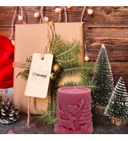 Doğal Soya Wax Yılbaşı Temalı Dekoratif Mum (Pembe)