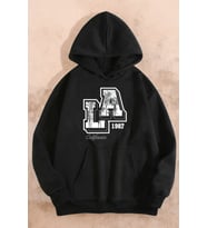 La California Baskılı Oversize Sweatshirt (Siyah)